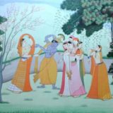 The sports of Krishna with damsels in spring time